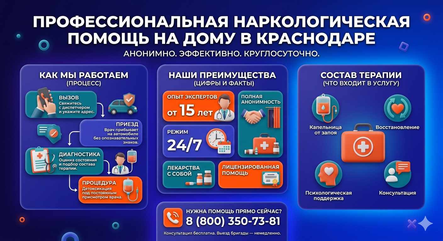Инфографика о принципах лечения алкоголизма на дому в Дивногорске: этапы вызова нарколога, преимущества анонимной детоксикации и состав медицинской помощи.